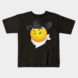 Cowboy Smiley Face Emoticon Kids T-Shirt